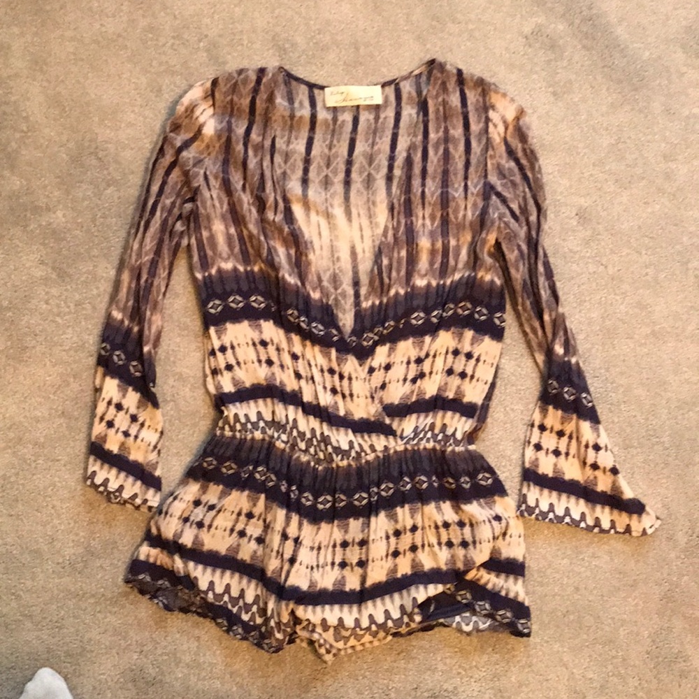 Patterned purple romper